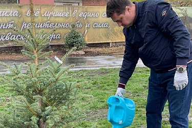 Депутаты помогли в озеленении сквера 